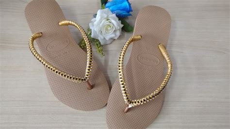 Chinelo Customizado Strass Elo Produtos Especiais