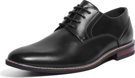 Mofri Mens Oxford Dress Shoes Comfortable Cap Toe Leather Flexible Breathable Flat Heel