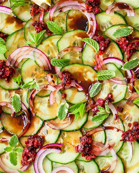 Cucumber Salad With Harissa And Pomegranate Molasses