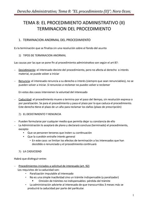 Tema Apuntes Tema El Procedimiento Administrativo Ii