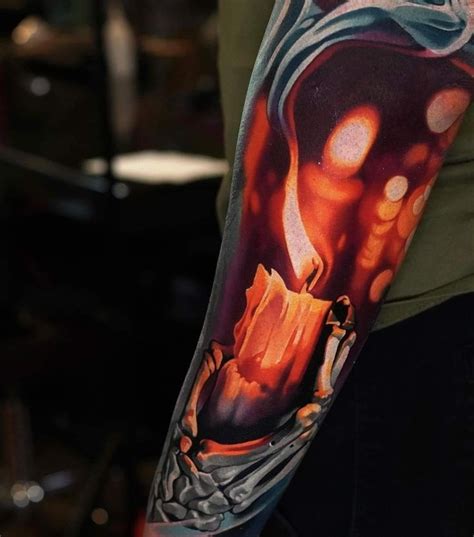 Pin By Lucas Samson On Tattoo Candle Tattoo Realistic Tattoo Sleeve