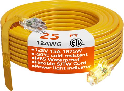 Amazon Ft Gauge Heavy Duty Extension Cord Lighted Sjtw