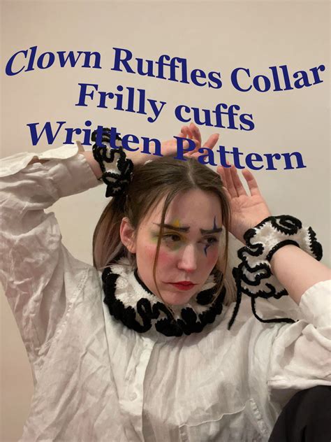 2 In 1 Clown Collar Crochet Pattern With Frills Adjustable Sizeguide