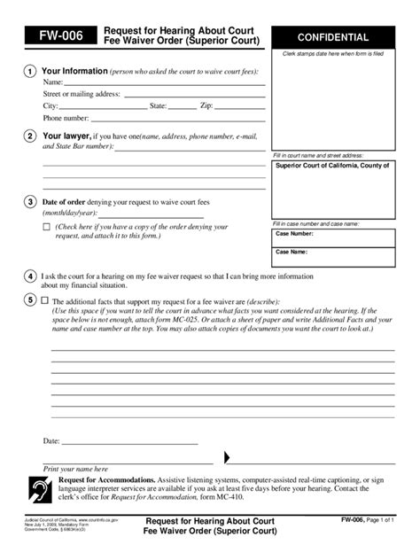 California Court Fee Waiver 12 Free Templates In PDF Word Excel