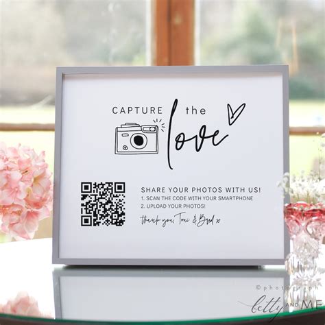 Photo Capture The Love Qr Code Wedding Signs Printable Share Etsy