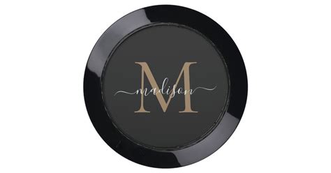 Modern Black Gold Monogram Feminine Script Name Usb Charging Station