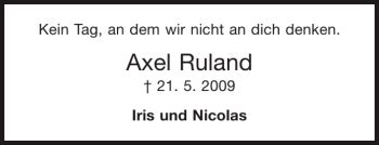 Traueranzeigen Von Axel Ruland Aachen Gedenkt