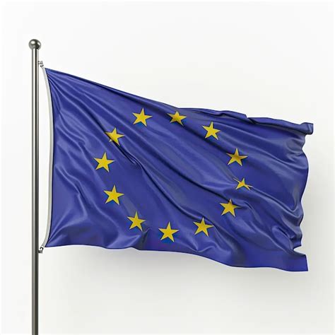 Una Bandera Europea Volando En El Viento Foto Premium