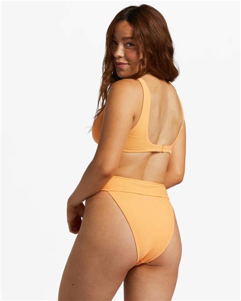 Mujer Tanlines Ava Top De Bikini Deportivo Para Mujer Orange Peel