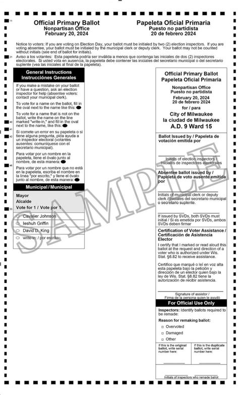 Notice Of Spring Primary And Sample Ballot February 20 2024