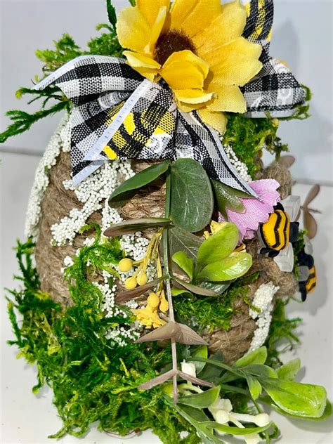 Mini Floral Bee Hive Skep Bee Hive Bee Lover Ts Ts For Her Tiered Tray Decor Bumble