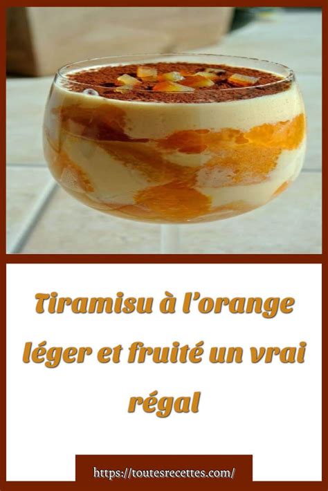 Tiramisu à lorange léger et fruité un vrai régal Dessert à l orange