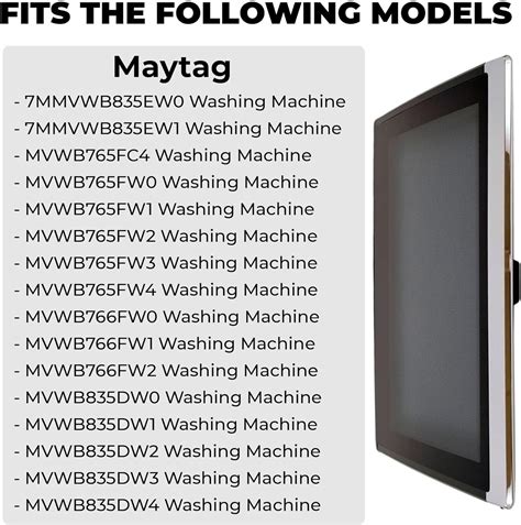 W11259006 Genuine OEM Whirlpool Washer Lid WP8563965 WP8572974 Hinges ...