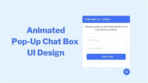 Pop Up Chat Box UI Design Animated Chat Box HTML And CSS YouTube