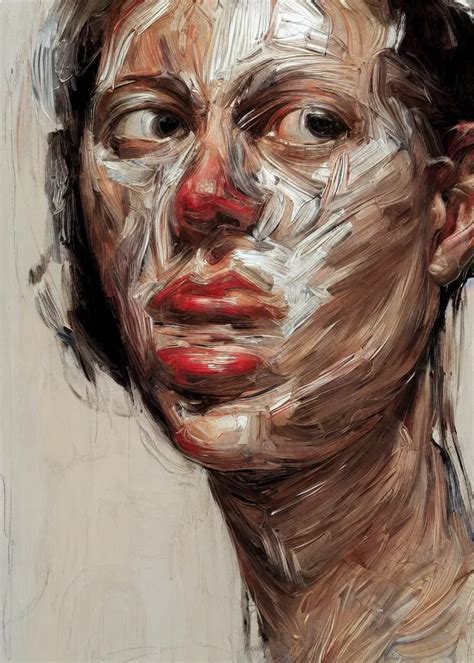 Cybernetically Enhanced Face Portrait By Jenny Saville Stable Diffusion