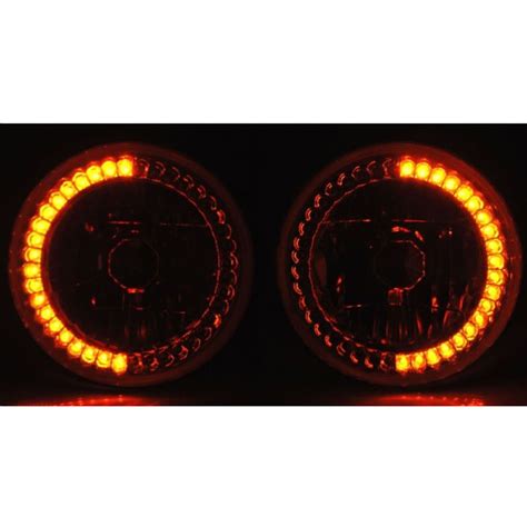 7 Amber Led Angel Eye Ring Motorcycle Halo Headlight Blinker Turn Signal Light Ebay