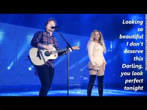 Ed Sheeran Perfect Duet With Beyonce Lyrics YouTube