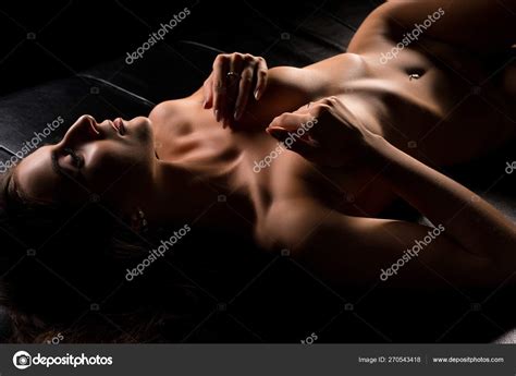 Nude Sexy Beautiful Woman On Black Background Stock Photo Image By Wisky