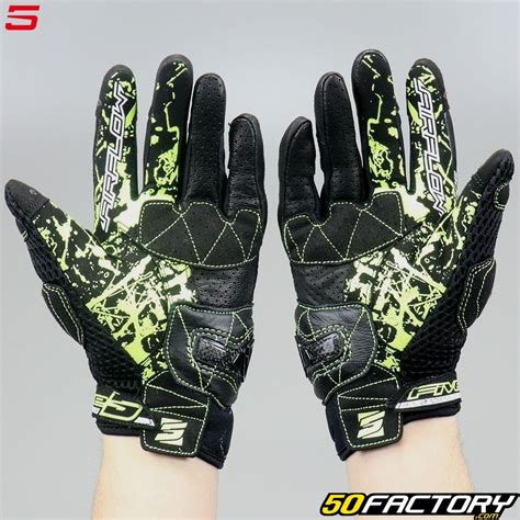 Gants Street Five Stunt Evo Airflow Homologu S Ce Noirs Et Jaunes Fluo