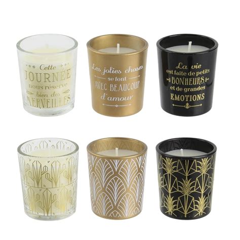 Coffret 6 Bougies Parfumées Vanille Home Deco Factory