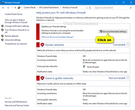 How To Turn On Or Off Microsoft Defender Firewall In Windows 10 Tutorials