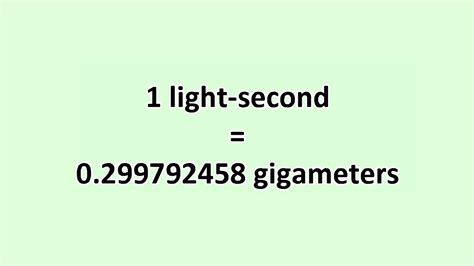 Convert Light-second to Gigameter - ExcelNotes