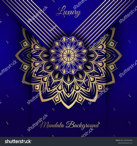 Vector Mandala Background Blue Gold Stock Vector (Royalty Free ...