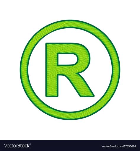 Registered Trademark Sign Lemon Scribble Vector Image