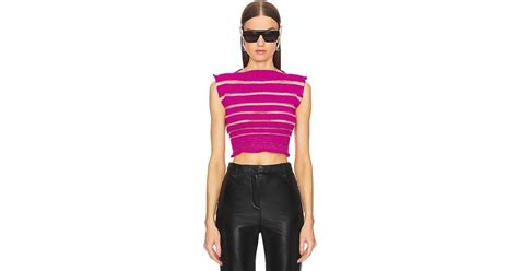 George Trochopoulos Nude Stripe Top In Pink Lyst