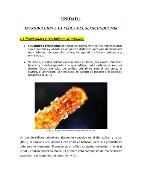 Propiedades Y Crecimiento De Cristales Semiconductores Unidad