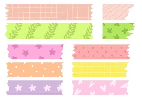 Collection Of Cute Washi Tape 47509659 Vector Art At Vecteezy