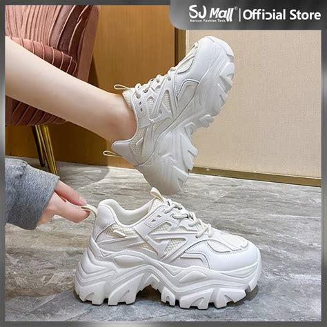 Korean Fashion Casual Trending Thick Chunky White Classic Flexsoft