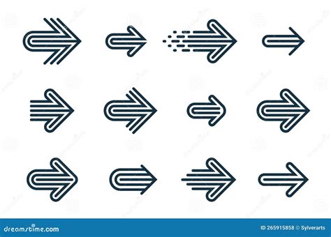 Linear Arrow Logos Vector Set Collection Of Arrows Symbols For Use As