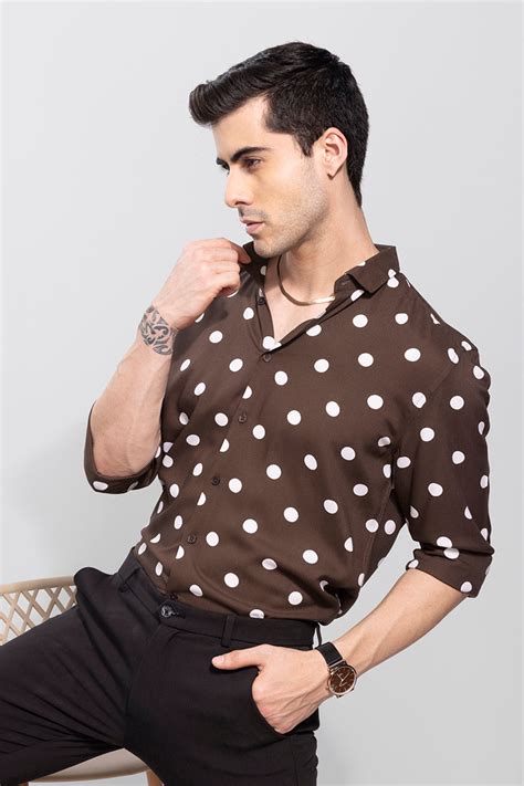 Buy Mens Spot Brown Shirt Online Snitch