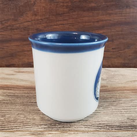 Vintage Otagiri Seashell Nautical White With Blue Coffee Mug Cup Made