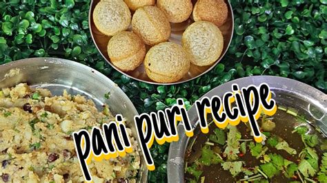 How To Make Pani Puri Water And Filling At Home Puchka Recipe