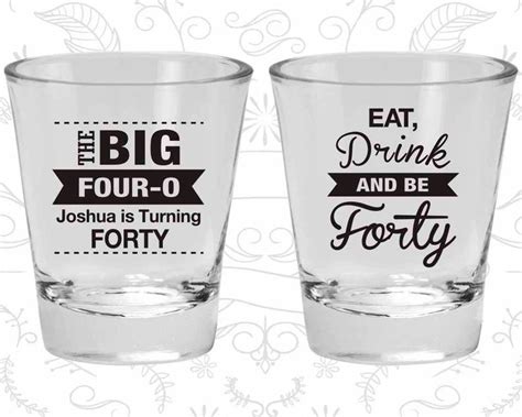 40th Birthday Shot Glasses Personalized Birthday Shot Glass Etsy