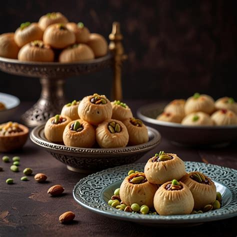 Premium Photo Arabic Cuisine Maamoul With Dates Pistachio Or Walnuts