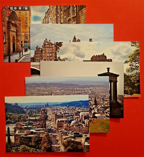 Collection Of 6 New Glossy Edinburgh Scotland Postcards By Cavalier 86g