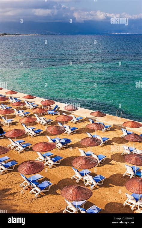 Beach In Kusadasi Aydin Province Turkey Stock Photo Alamy