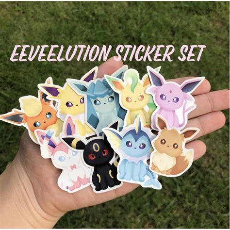 Jual Eeveelution Eevee Pokemon Sticker Set Matte Vinyl Fanmerch Shopee Indonesia