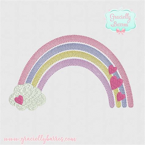 Matriz De Bordado Arco Iris Boho Gb Gracielly Barros