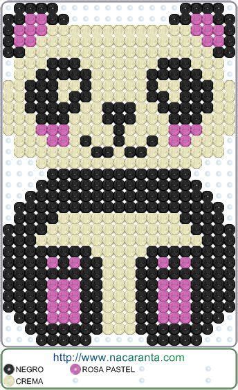 Panda En Hama Beads Patron Hama Beads Patrones Perlas Fusibles