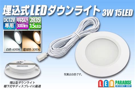 埋込式ledダウンライト 3w 15led Led Paradiseエルパラ