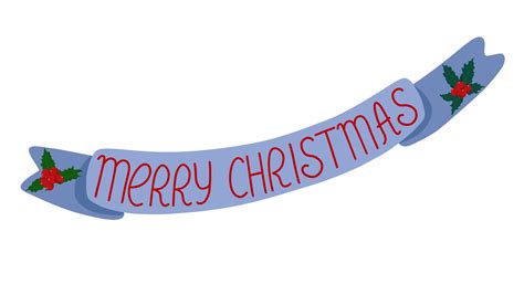 Merry Christmas Banner With Holly Plant Festive Vector Illustration Holiday Celebration Simple