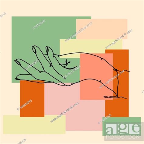 Banner Abstract Abstract Vector Beautiful Hand One Line Drawing