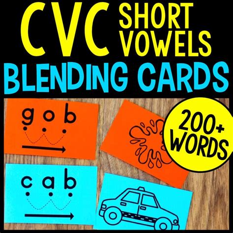 Short Vowel Cvc Words Blending Cards