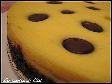 Recette de Cheesecake au lemon curd truffé de chocolat