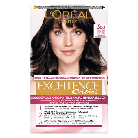 Loreal Excellence Creme Krem Koloryzujący Farba do Włosów 300 Ciemny