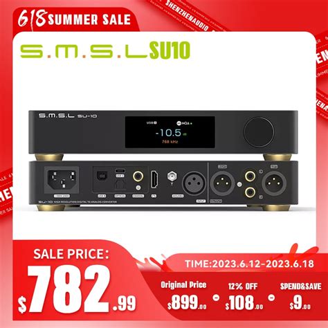 Smsl SU 10 Mqa Decodificador Suporte MQA CD Dupla Es9038pro Xmos316 Dac